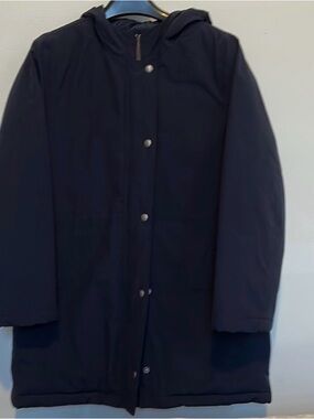 J. Crew Classic Hooded Long Coat - Navy